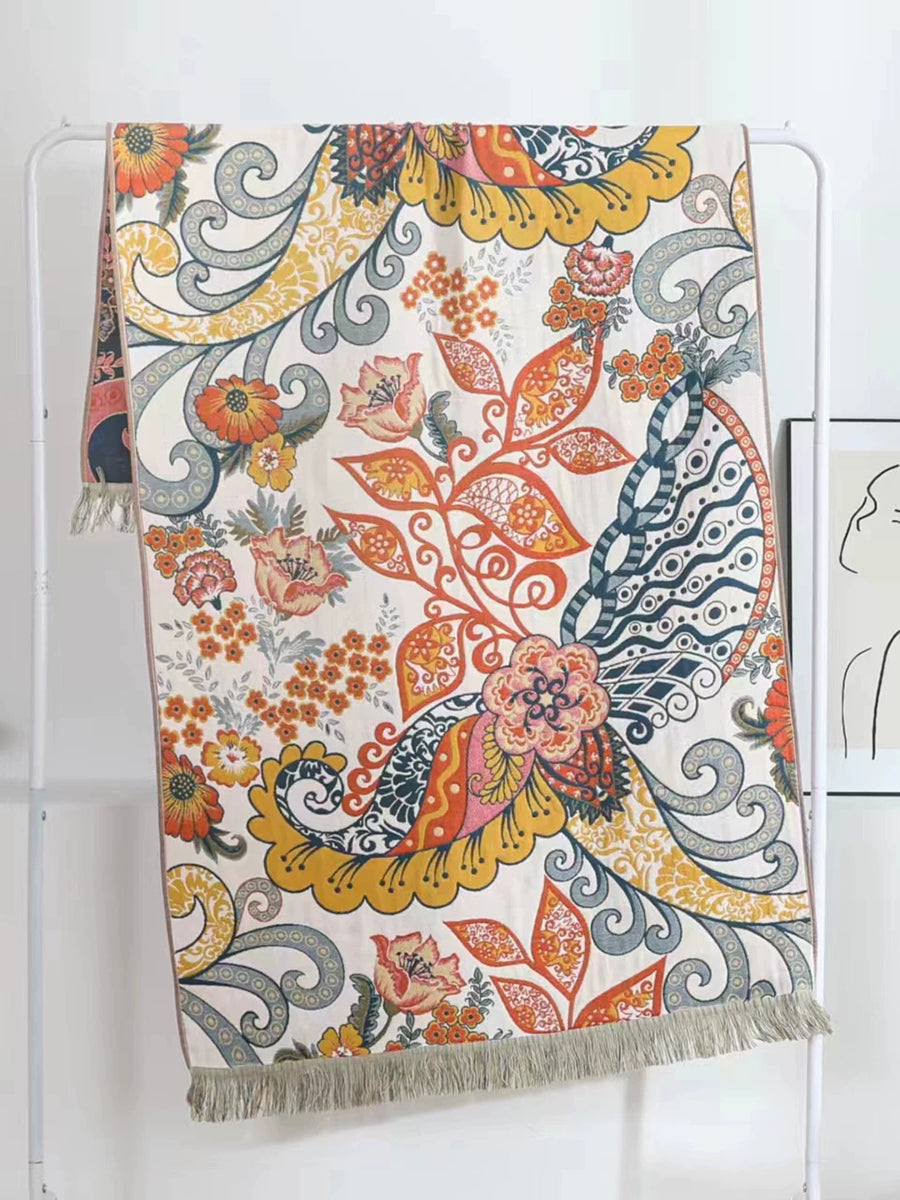 4-Layer Pure Cotton Yarn-Dyed Gauze Bath Towel – Soft & Absorbent