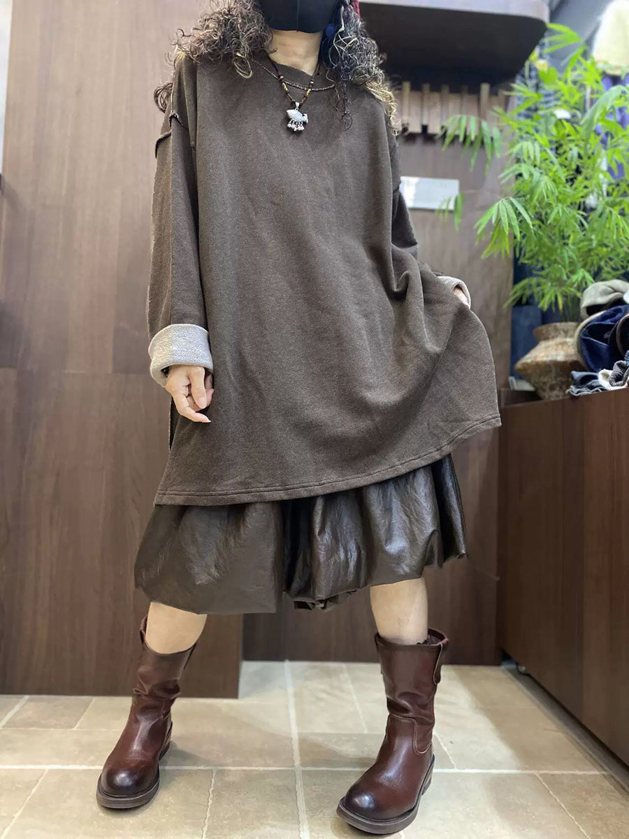 Women Lazy Style Solid Oversized Long Sleeve T-Shirt
