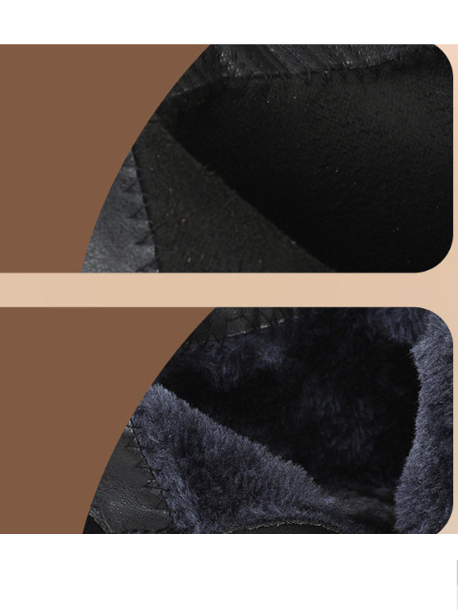 Women Winter Retro Genuine Leather Flat Boots