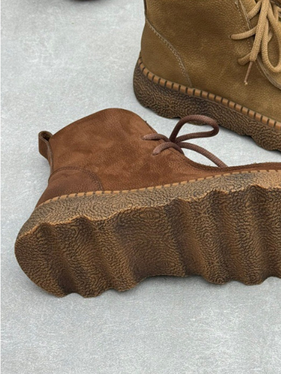 Women Genuine Leather Autumn Platform Boots