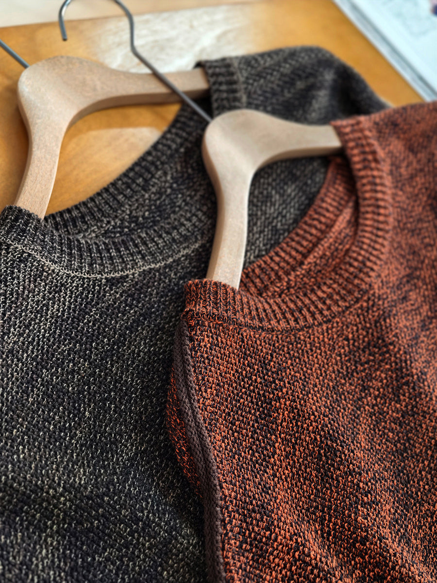 Women Casual Solid Round Neck Oversized Knit Sweater