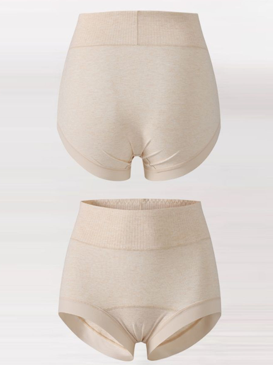 4 Pieces Women High Waist Tummy Control Cotton Solid Underwear