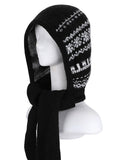 Women Fair Isle Fall Winter Warm Ear-Covering Knit Balaclava Hat