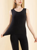Women Winter Seamless Lace U-Neck Warm Base