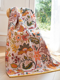 Botanical Motif Cotton Gauze Large Bath Towel