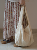 Artistic Crinkled Cotton Large Capacity Shoulder Bag