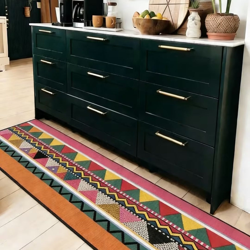 Washable Bohemian Runner Rug– Non-Slip & Pet-Friendly