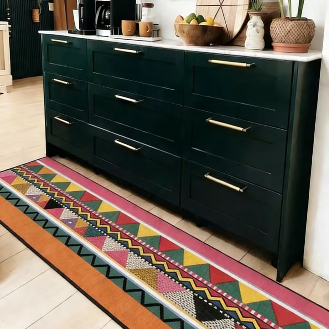 Washable Bohemian Runner Rug– Non-Slip & Pet-Friendly