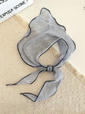 Women Summer Stripe Plaid Soft Triangle Scarf