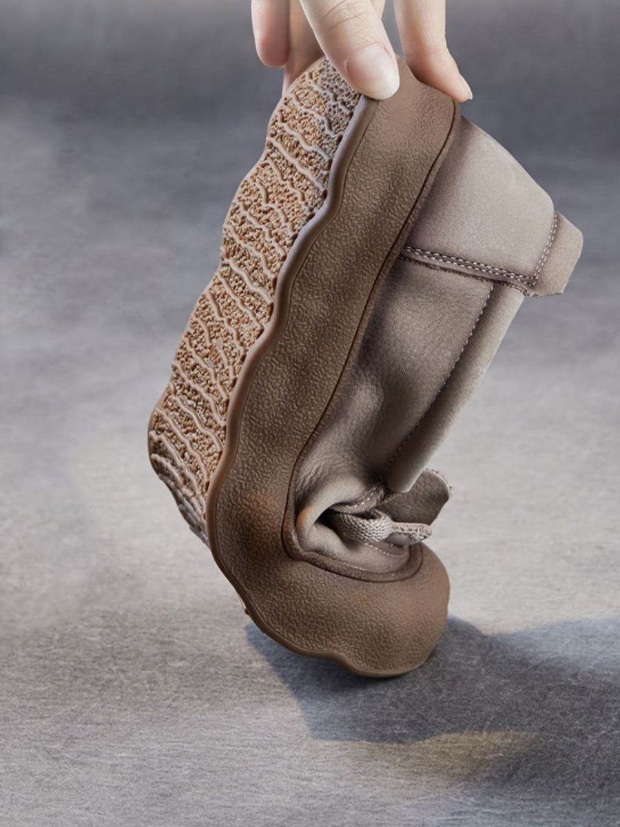Women Vintage Genuine Leather Strap Flat Shoes