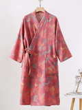 Vintage Floral 100% Cotton Double-Layer Gauze Robe
