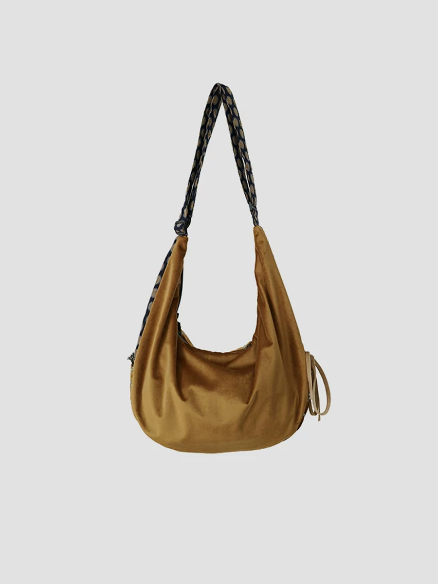 Vintage Embroidered Crescent Shoulder Bag
