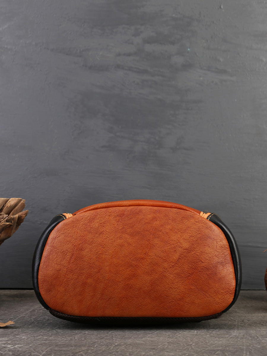 Women Retro Genuine Leather Embossment Shoulder Bag