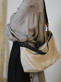 Artistic Cotton-Linen Large Capacity Tote/ Crossbody Bag
