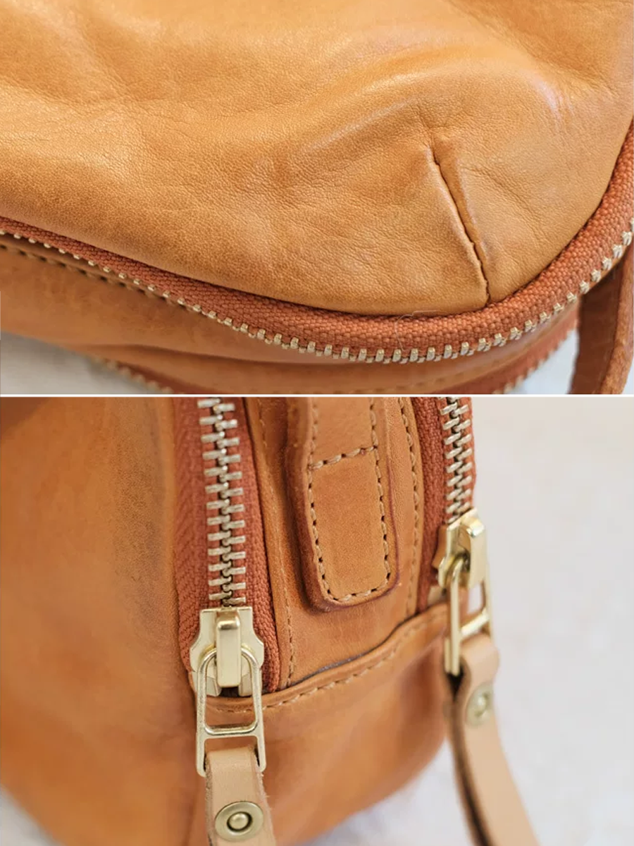 Vintage Leather Cloud Cube Crossbody Bag