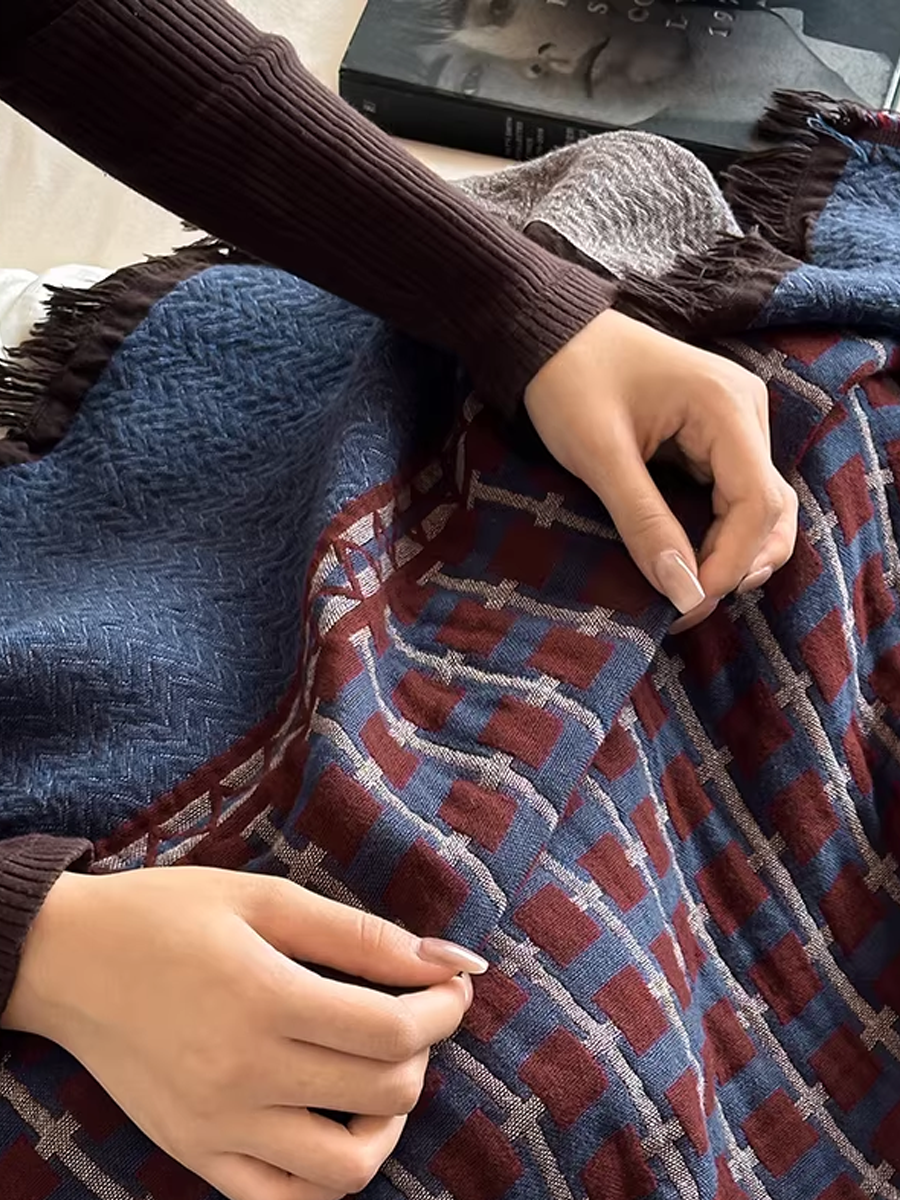 Retro Yarn-dyed 100% Cotton Gauze Throw Blanket