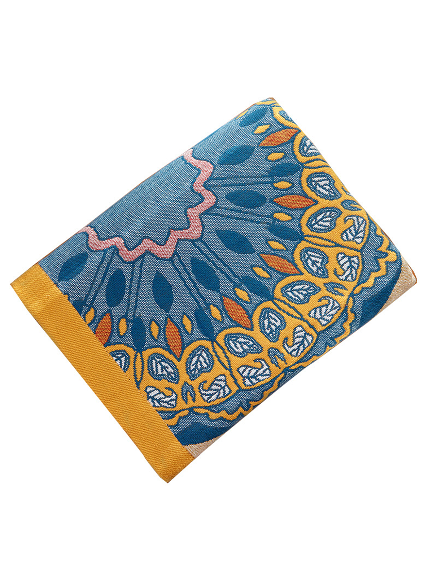 Floral Motif Cotton Gauze Bath Towel