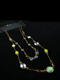 Women Vintage Crystal Bead Acrylic Pandent Necklace