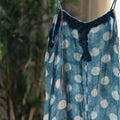 Women Summer Polka Dot Vintage V_neck Linen Maxi Dress