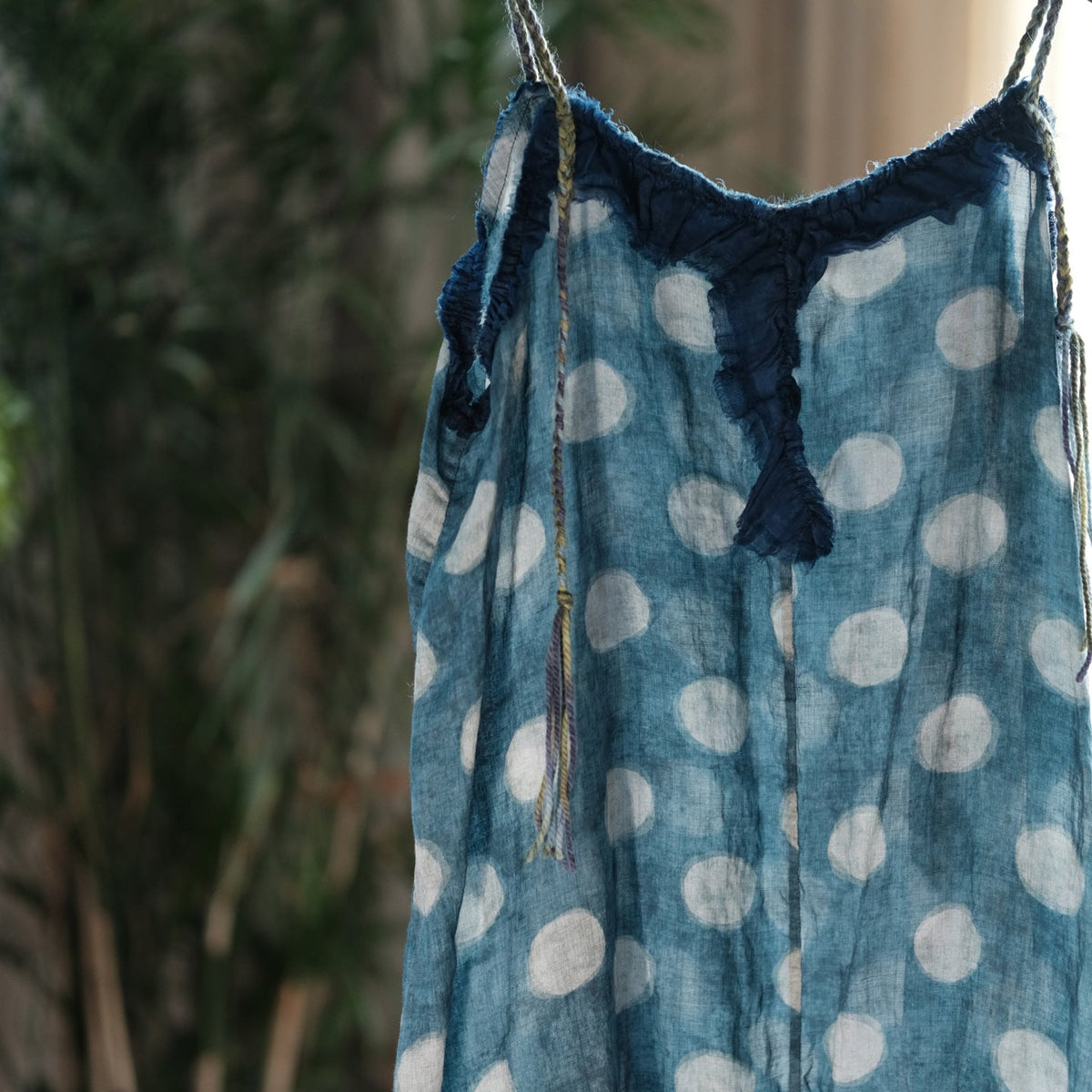 Women Summer Polka Dot Vintage V_neck Linen Maxi Dress