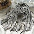 Women Vintage 100%Cotton Stripe Shawl Scarf