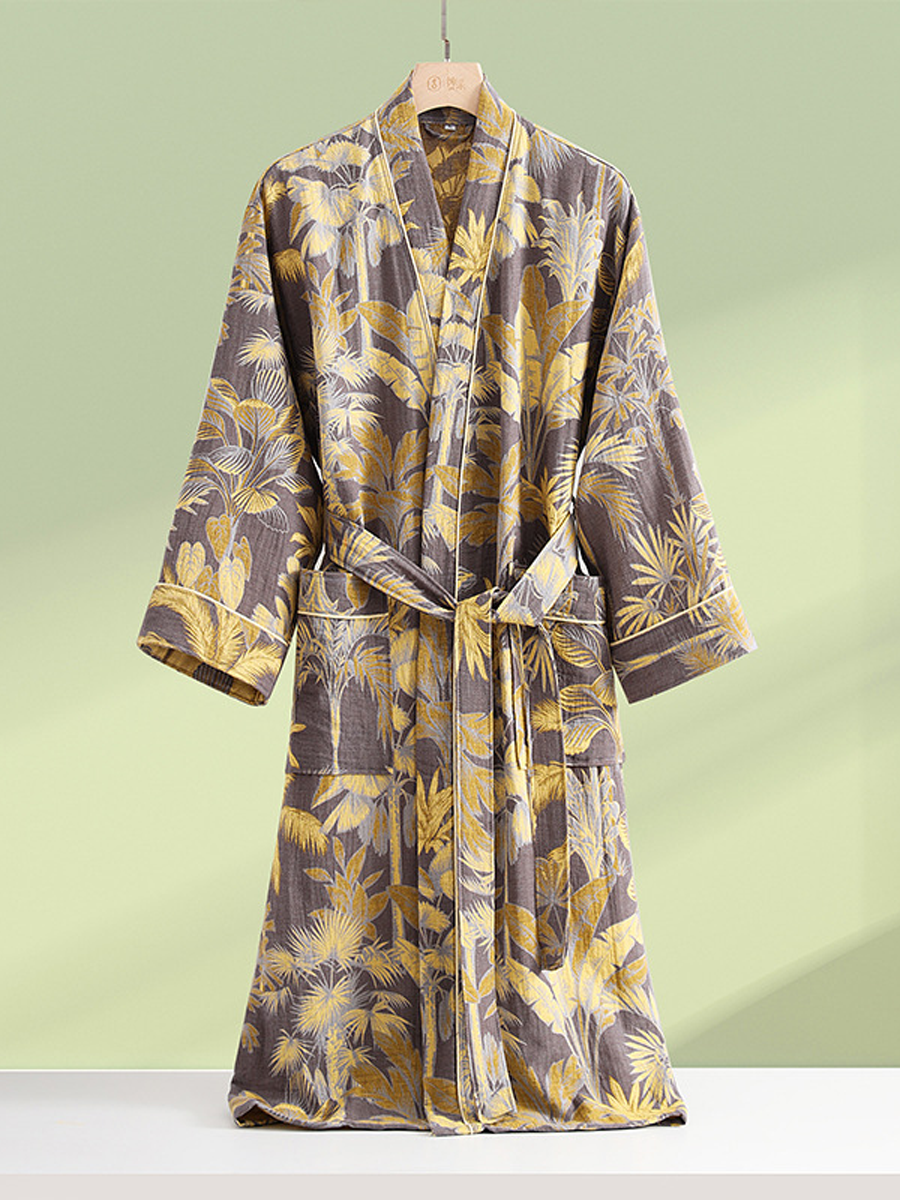 Deep Forest Cotton Gauze Bathrobe