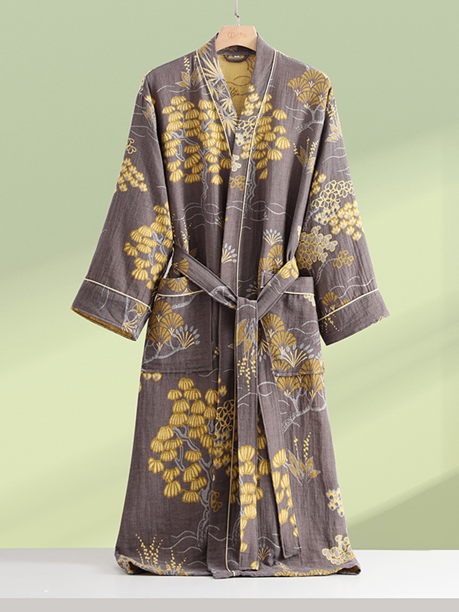 Deep Forest Cotton Gauze Bathrobe