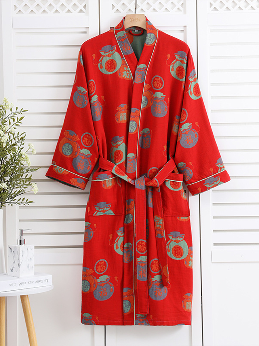 Deep Forest Cotton Gauze Bathrobe