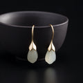 Retro Women Orchid Jade Earrings