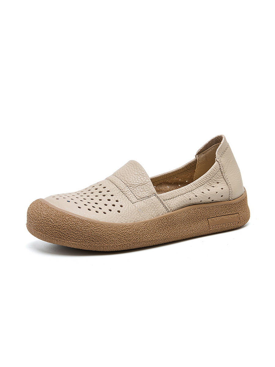 Women Summer Genuine Leather Flat Shoes