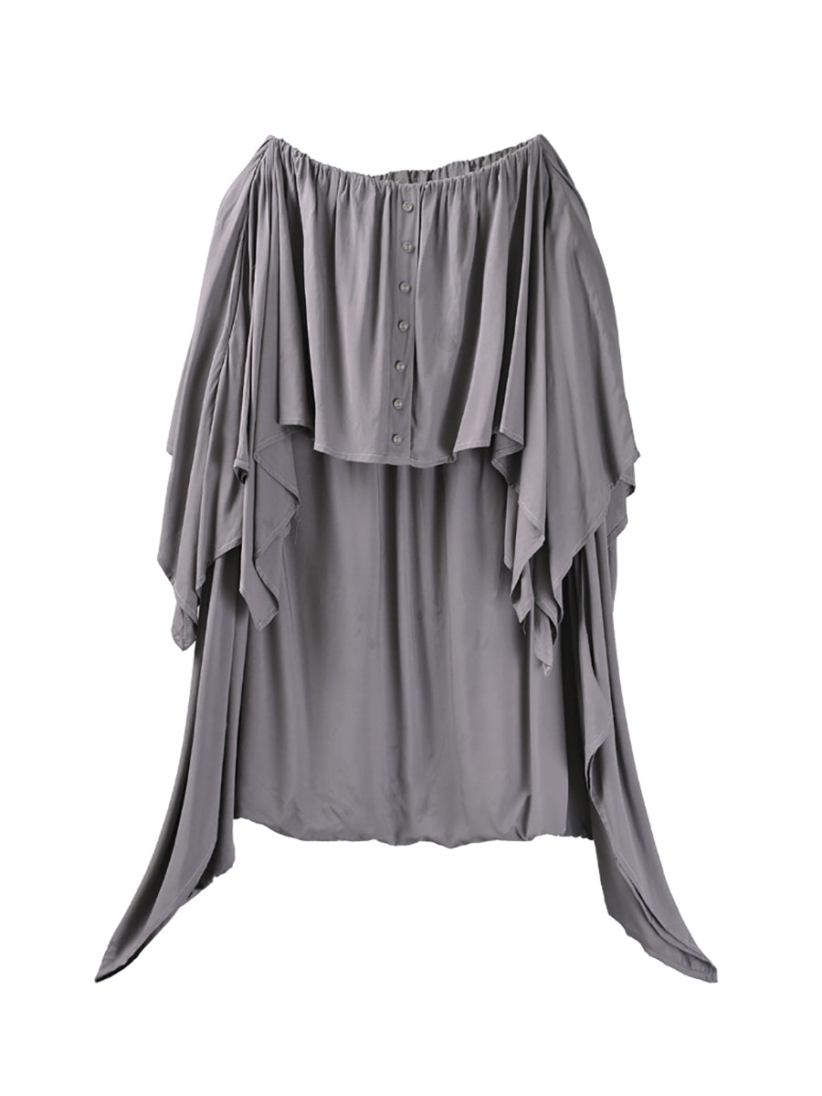 Women Summer Cotton Irregular Skirt-Harem Pants Jumpsuit