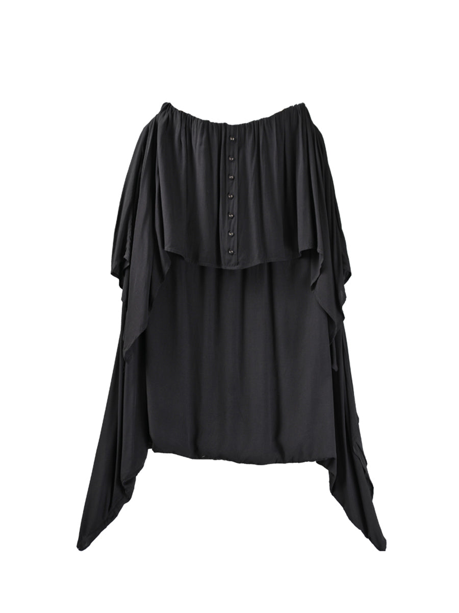 Women Summer Cotton Irregular Skirt-Harem Pants Jumpsuit