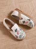 Women Vintage Ethnic Embroidered Cotton Linen Slip-On Flats