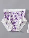 Women Sexy Flower Silk Underwear