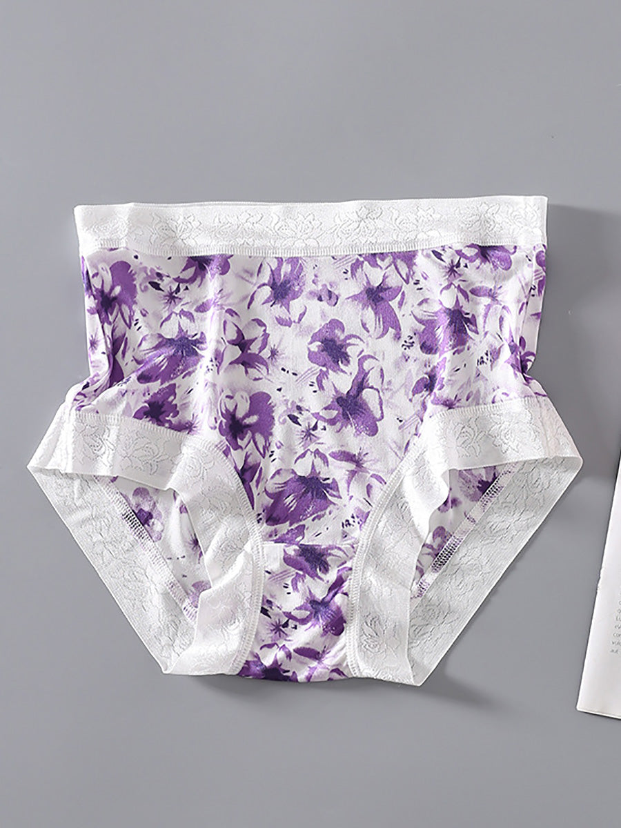 Women Sexy Flower Silk Underwear
