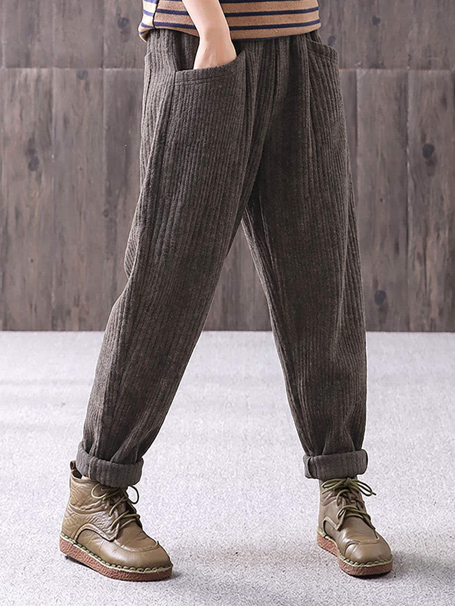 Plus Size Winter Casual Solid Color Harem Pants