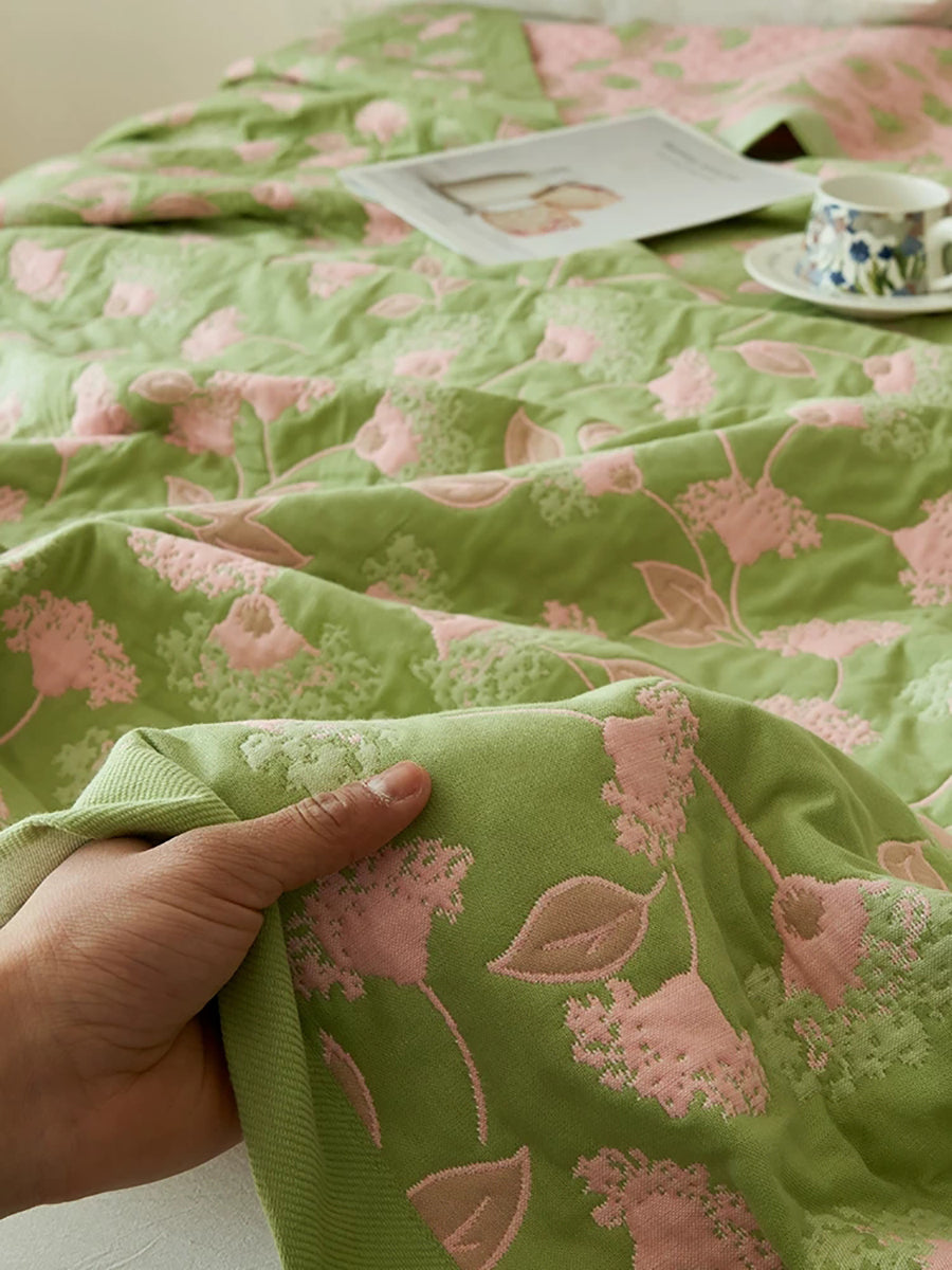 Women Summer Floral Minimalist Cotton Blanket