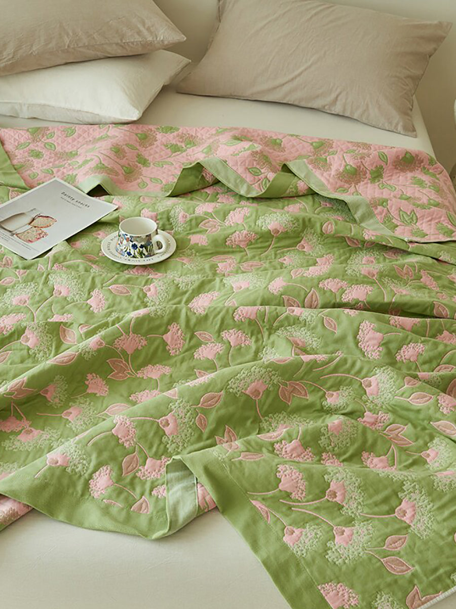 Women Summer Floral Minimalist Cotton Blanket