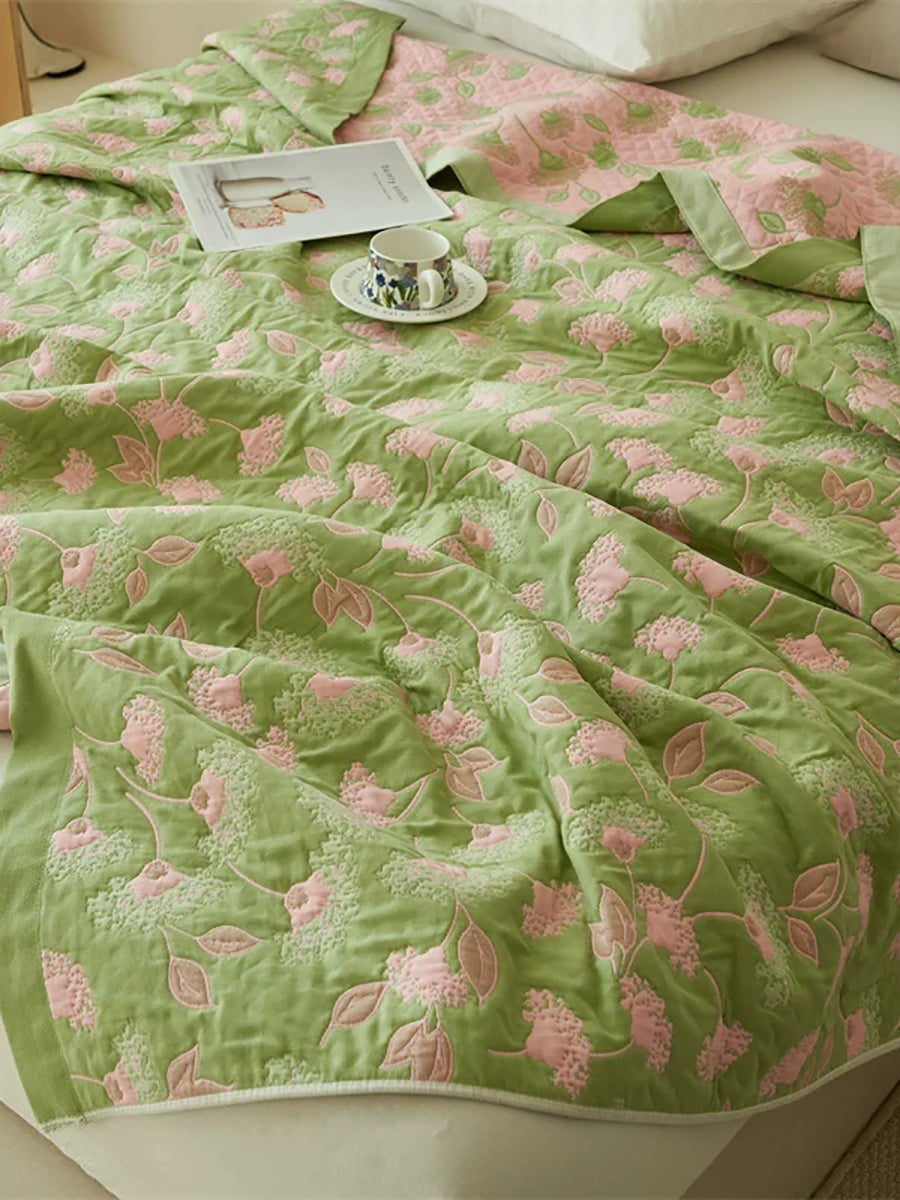 Women Summer Floral Minimalist Cotton Blanket