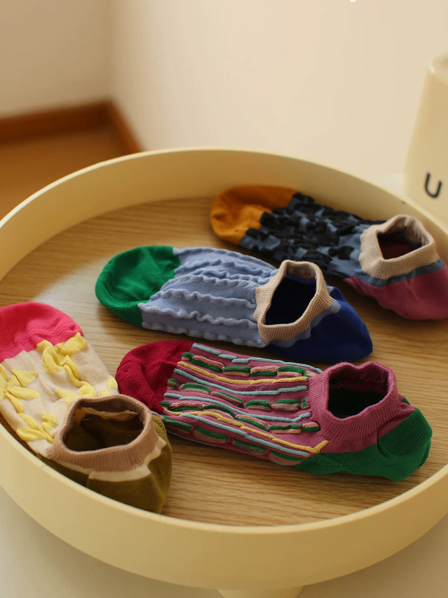 5 Pairs Women Summer Cotton Low Cut Socks