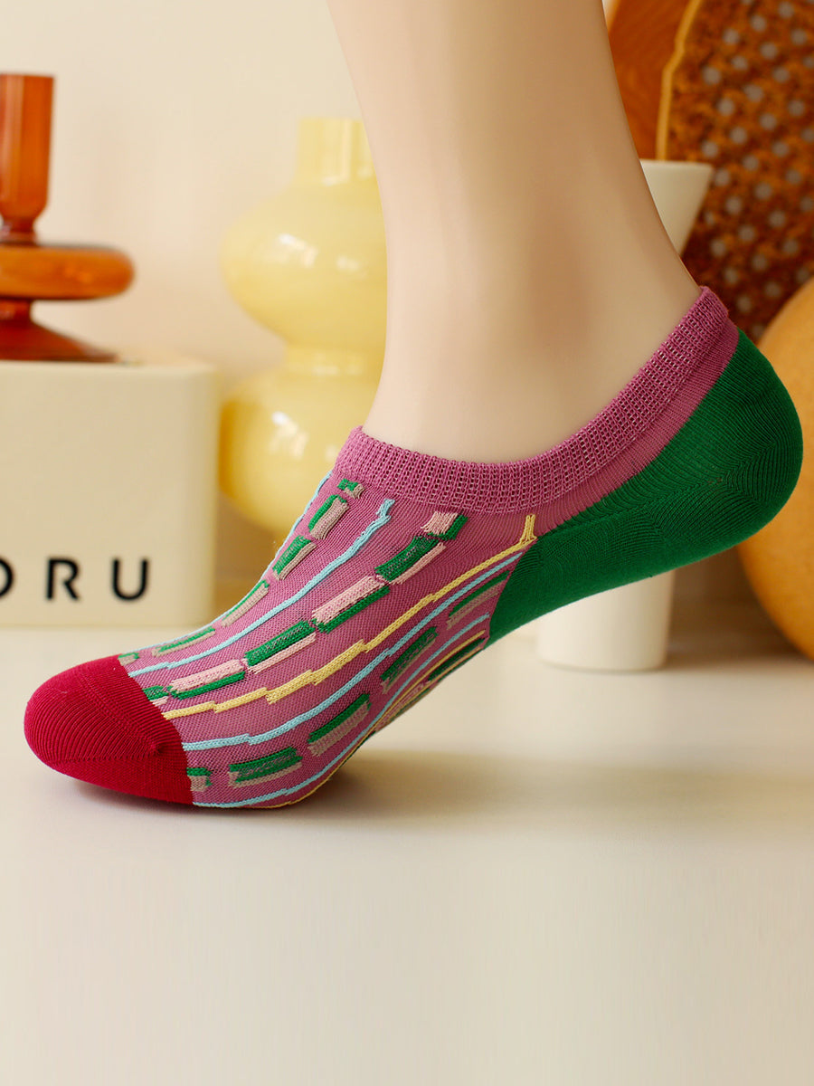 5 Pairs Women Summer Cotton Low Cut Socks