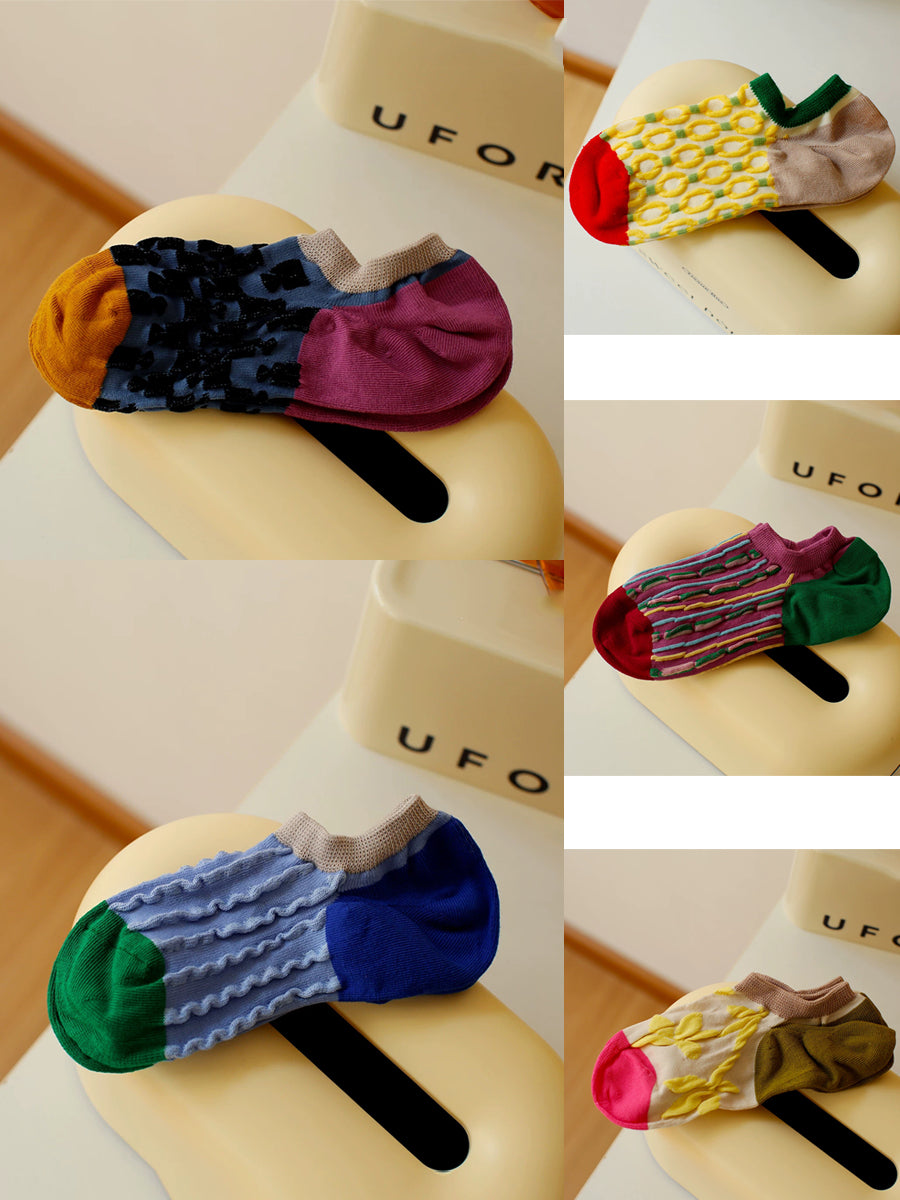 5 Pairs Women Summer Cotton Low Cut Socks