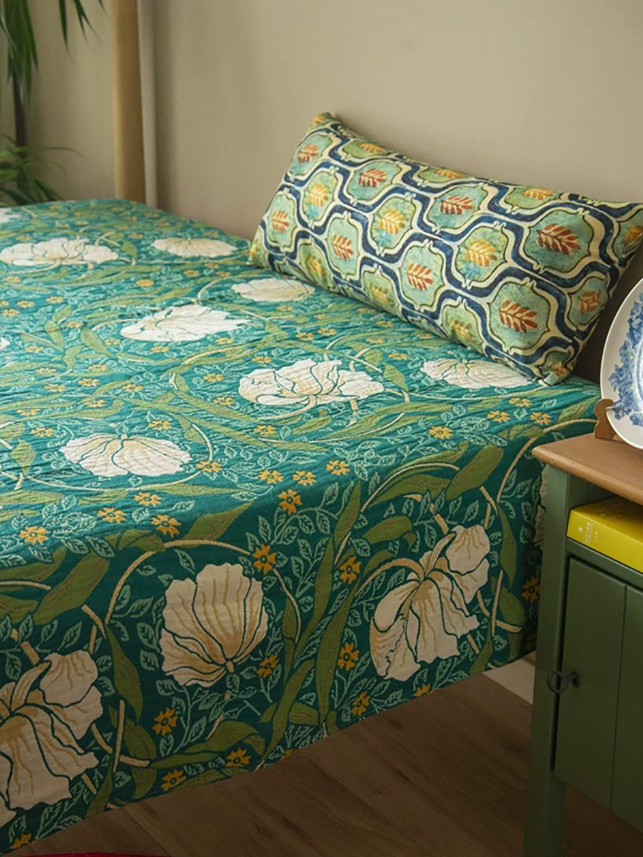 Country Style Reversible Floral All Season Cotton Throw Blanket