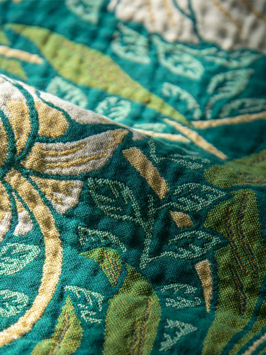 Country Style Reversible Floral All Season Cotton Throw Blanket