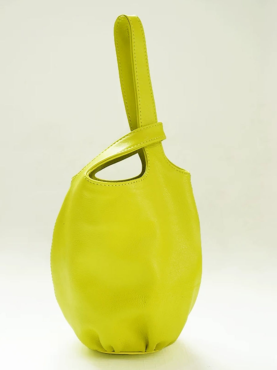Casual Minimalist Leather Bucket Bag