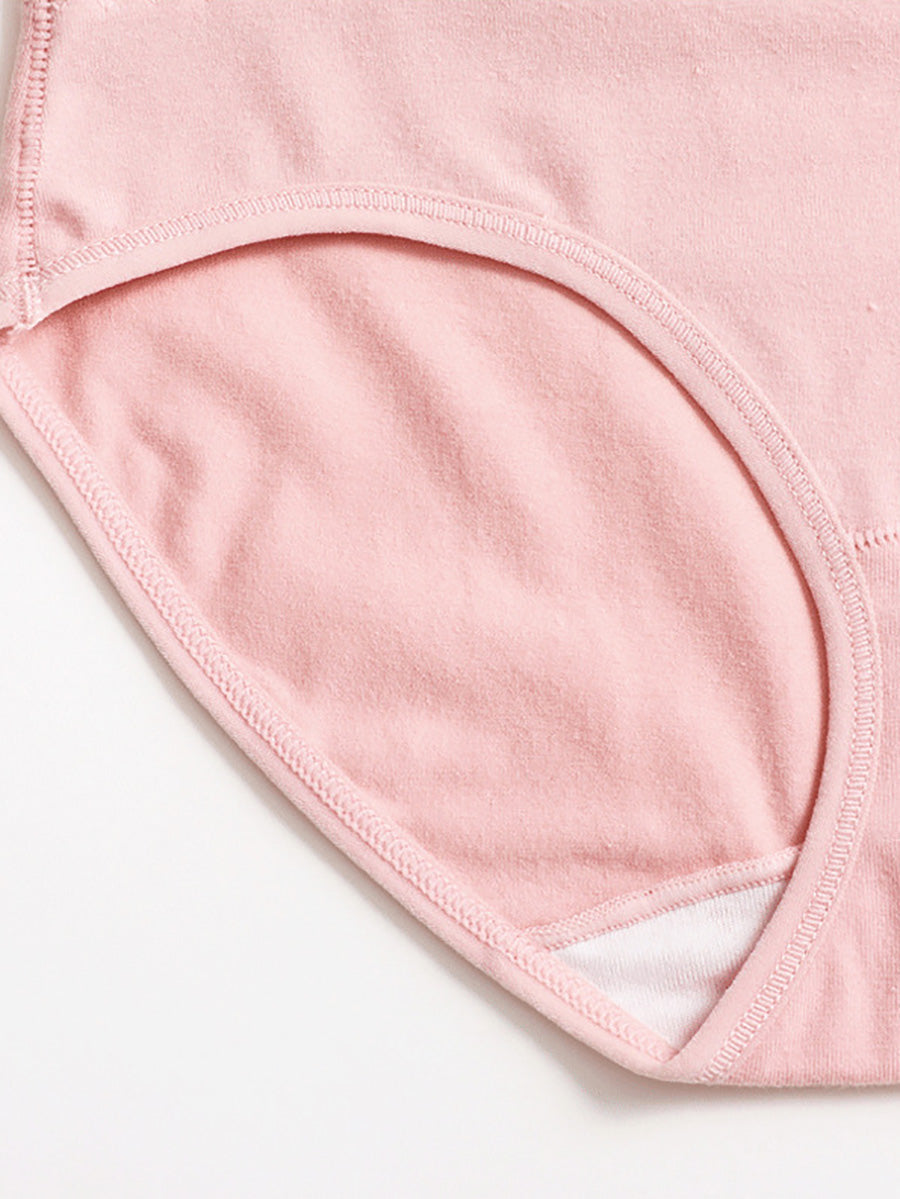 6 Pieces High-Waisted Tummy Control Cotton Solid Underwear