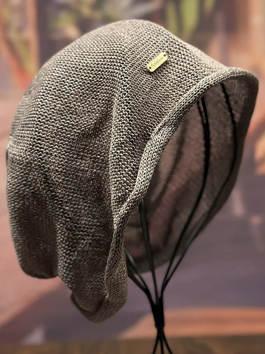 Women Summer Casual Linen Hollow Slouchy Beanie