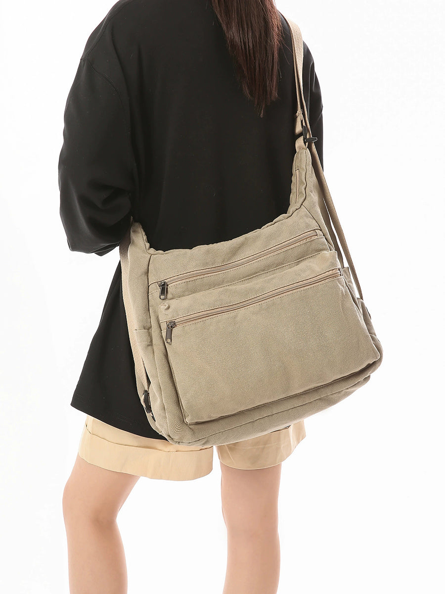 Women Vintage Washed Canvas Convertible Bag