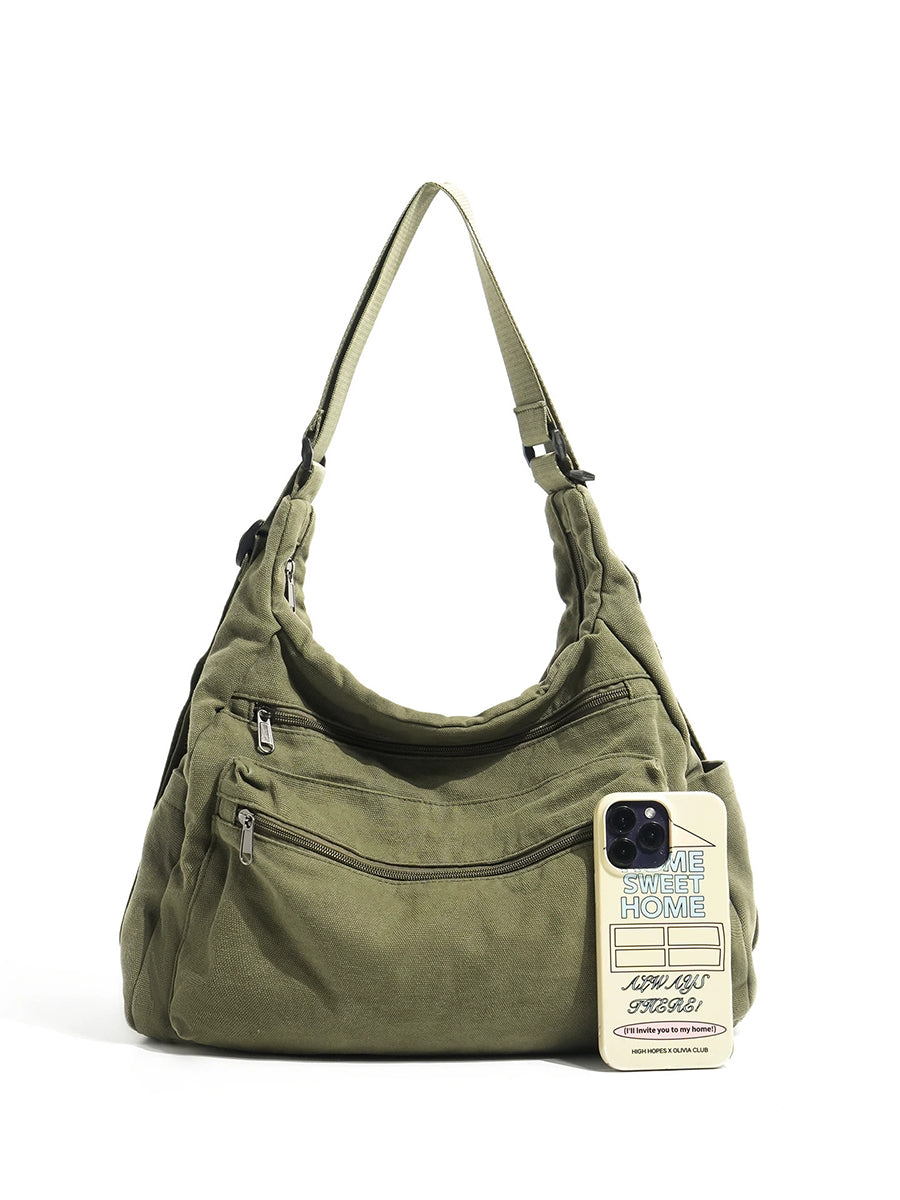 Women Vintage Washed Canvas Convertible Bag