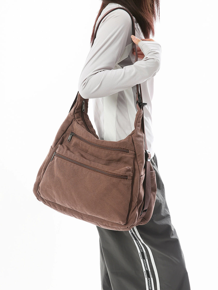 Women Vintage Washed Canvas Convertible Bag